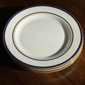 3 KATE SPADE Bread Plates 6.25” - Library Lane Navy by Lenox - Bone China